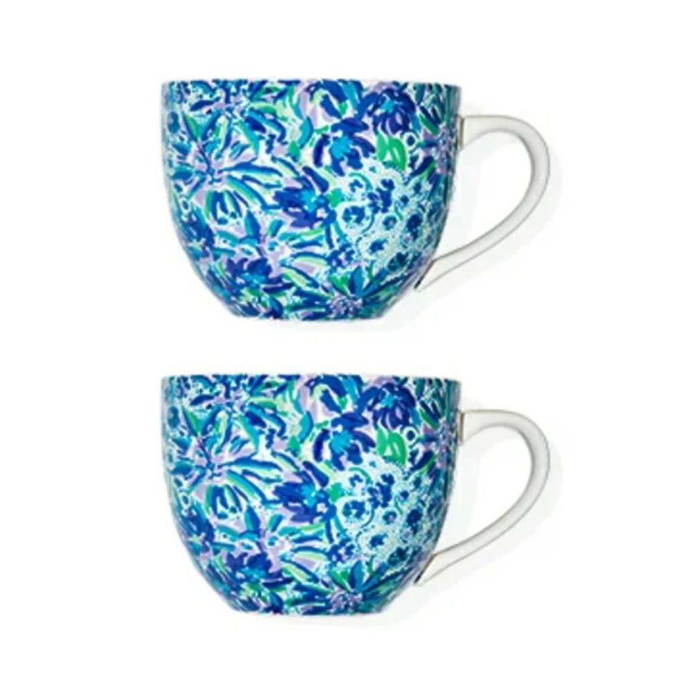 New in Box!  Lilly Pulitzer Ceramic Mugs - Set of 2 - Picture 3 of 9